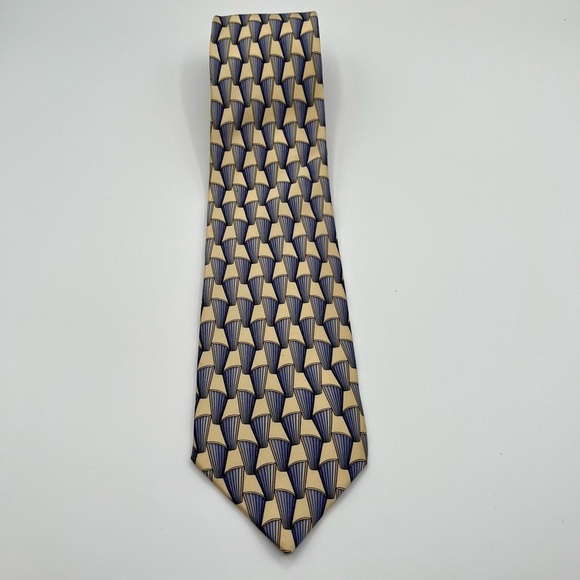 Valentino Other - Vintage Geometric Pattern Valentino Silk Tie Made In Italy